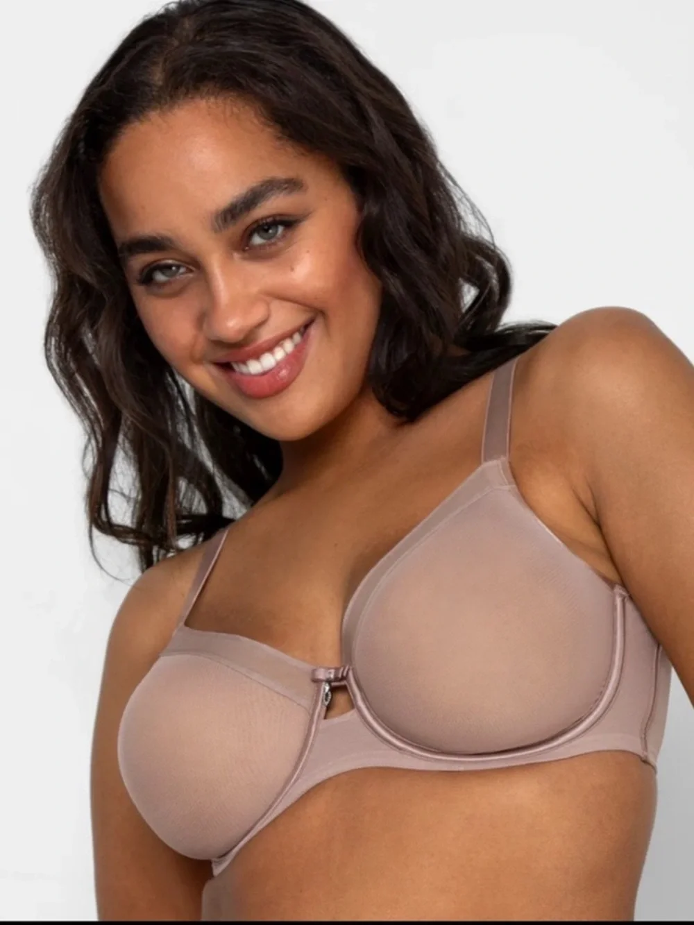 NWT Curvy Couture Sheer Mesh Full Coverage Unlined Underwire Bra